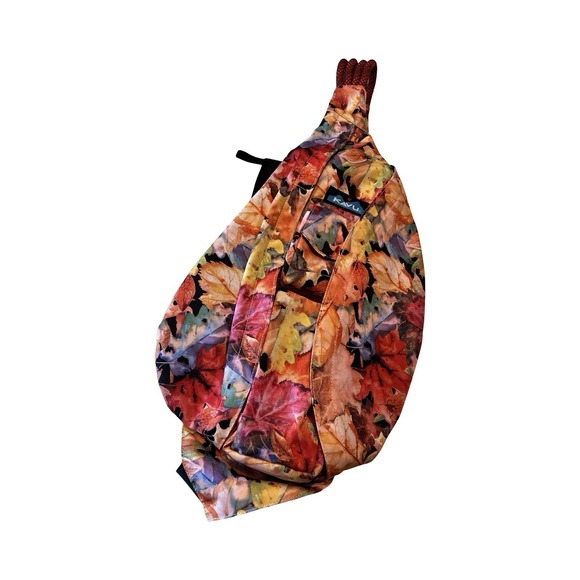 Kavu Handbags - KAVU Rope Sling Crossbody Bag Leaf Me Be 10L HTF Autumn Fall Leaves Print